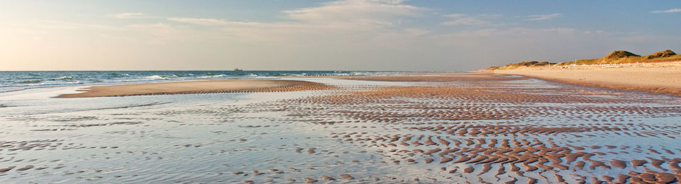 Sandwatt mit Rippelmarken im Abendlicht